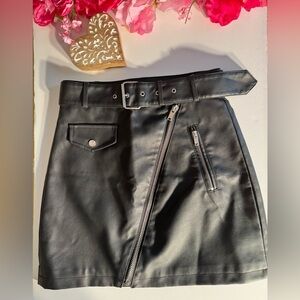 Forever 21 Black Asymmetrical Wrap Pencil Skirt